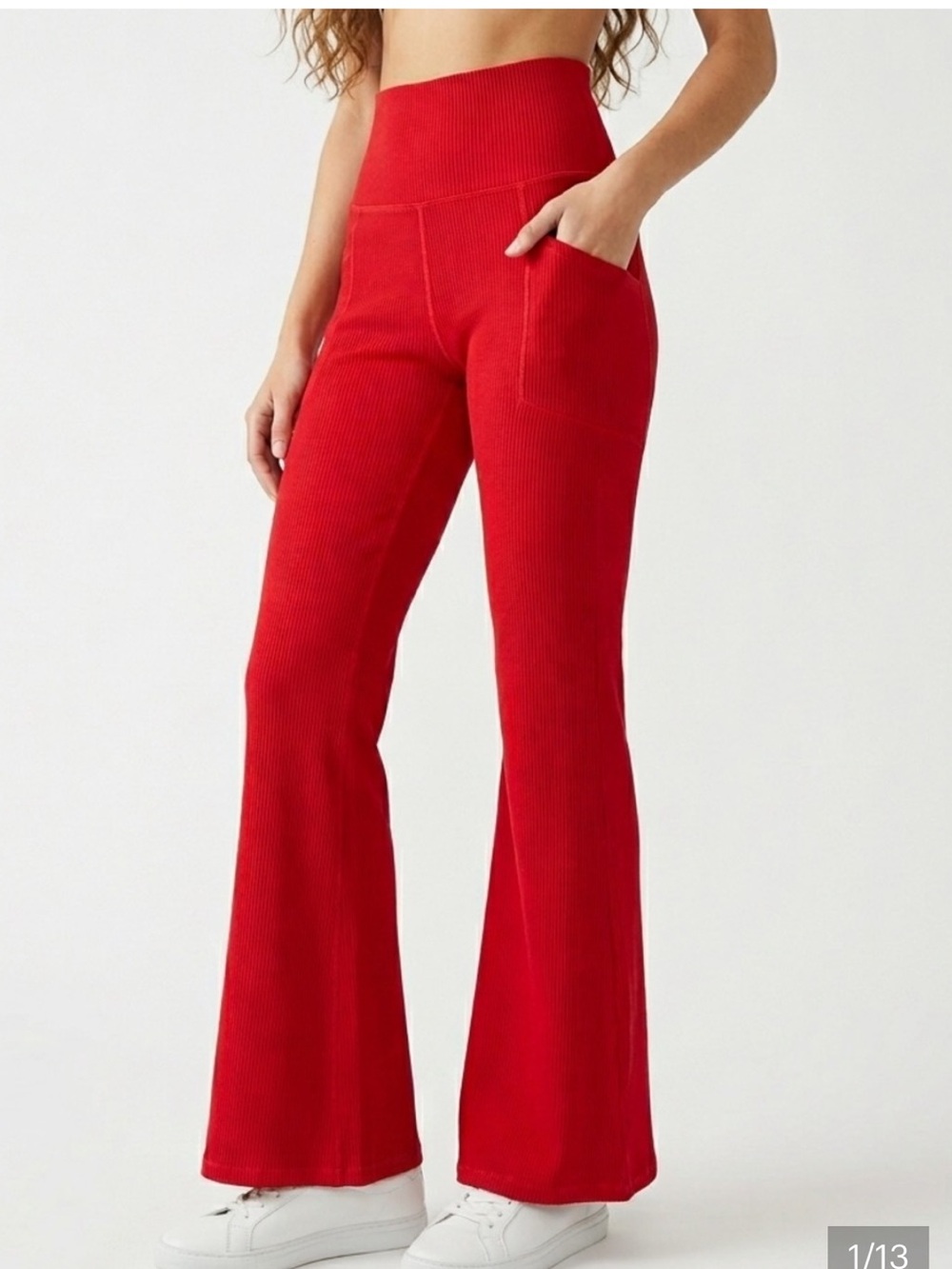 Athleta salutation stash rib, flare leggings